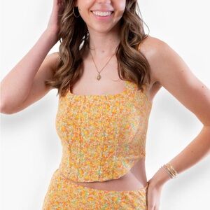 Ditsy Floral Square Crop Top